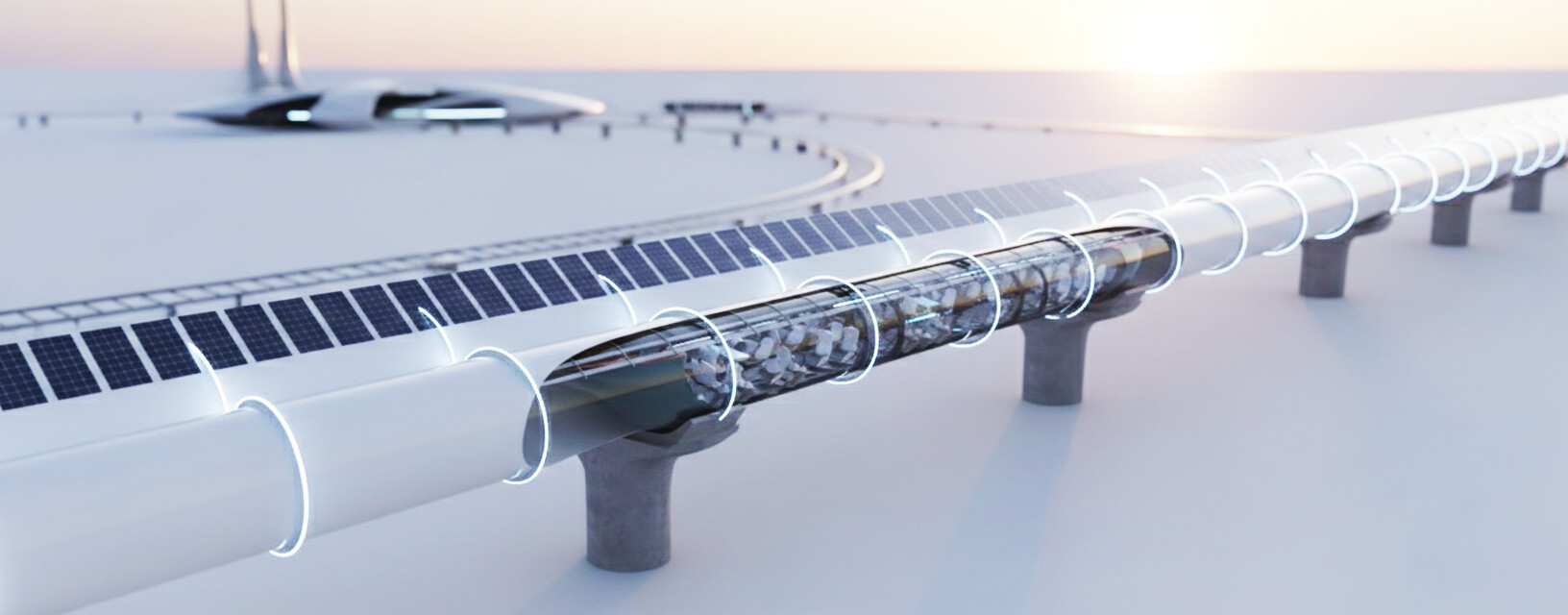 Hyperloop-System in künstlerischer Darstellung